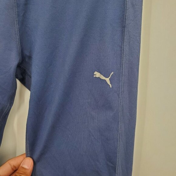 Puma Moto Compression Leggings Mid Rise Tight Mesh Solid Activewear Womens Small - Picture 3 of 12